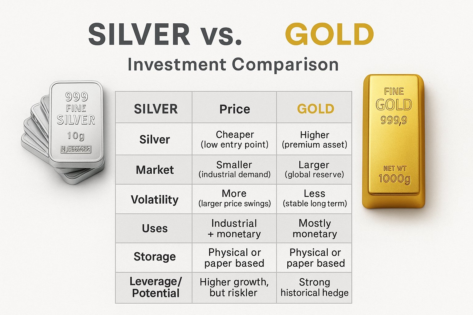 silver vs gold investment comparison